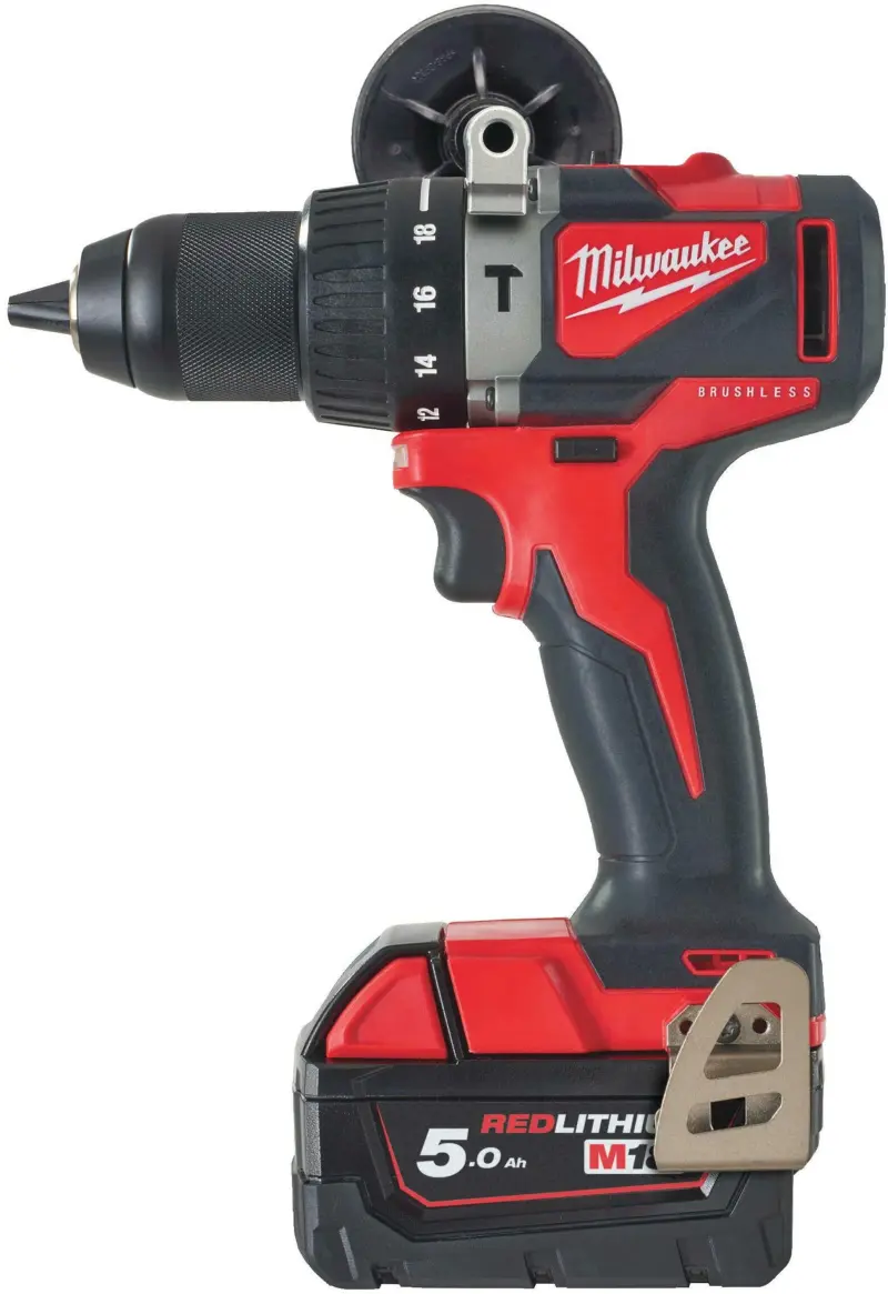 Aku příklepová vrtačka Milwaukee M18 BLPD2-501B, aku M18 B5 + M12-18 C + taška, 4933500775